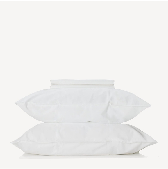 NIB Buffy 100% Cotton Percale Sheet Set (White, Queen) - Picture 1 of 5